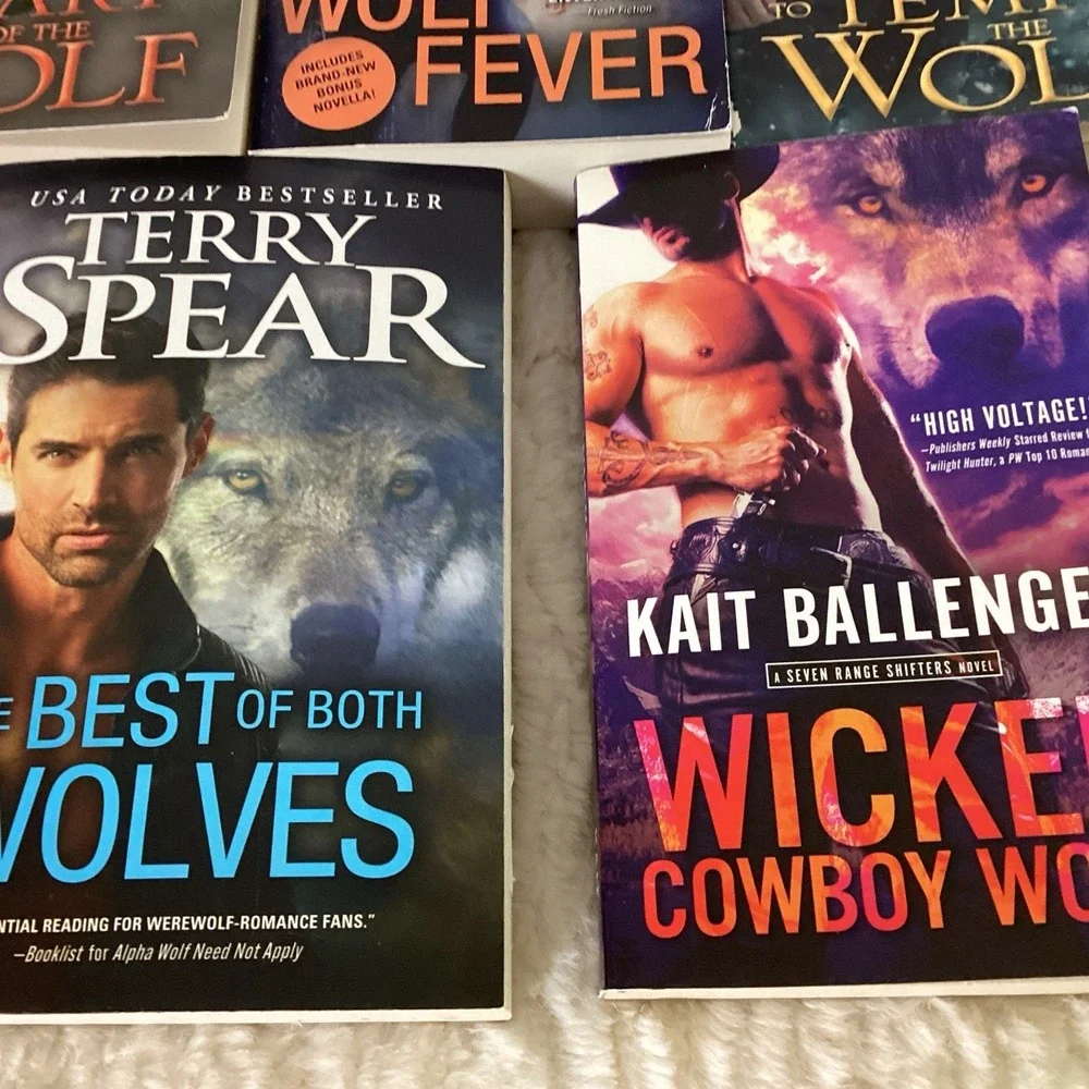 Terry Spear, Kait B Lot of 5 PB Heart of the Wolf,‎ Cowboy Paranormal Romance